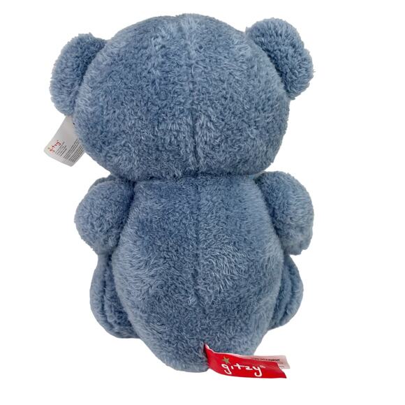 Gitzy Blue Teddy Bear Polka Dot Ribbon 160120 9.5" New - Picture 7 of 10
